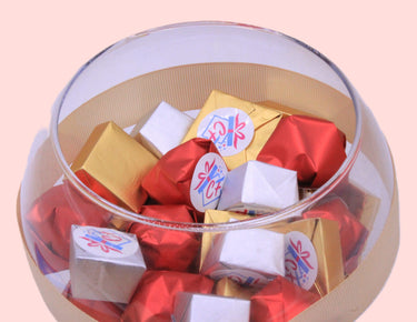 Assorted Chocolates in Glass Bowl